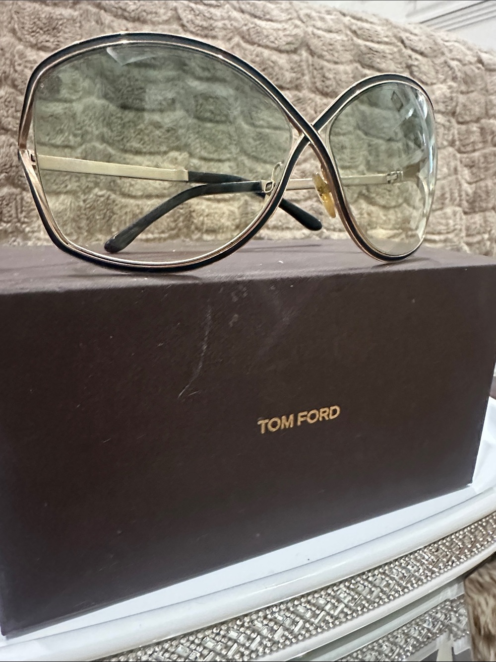 TOM FORD Women's Gold & Black Sunglasses with smoke Lenses - Picture 2 of 11